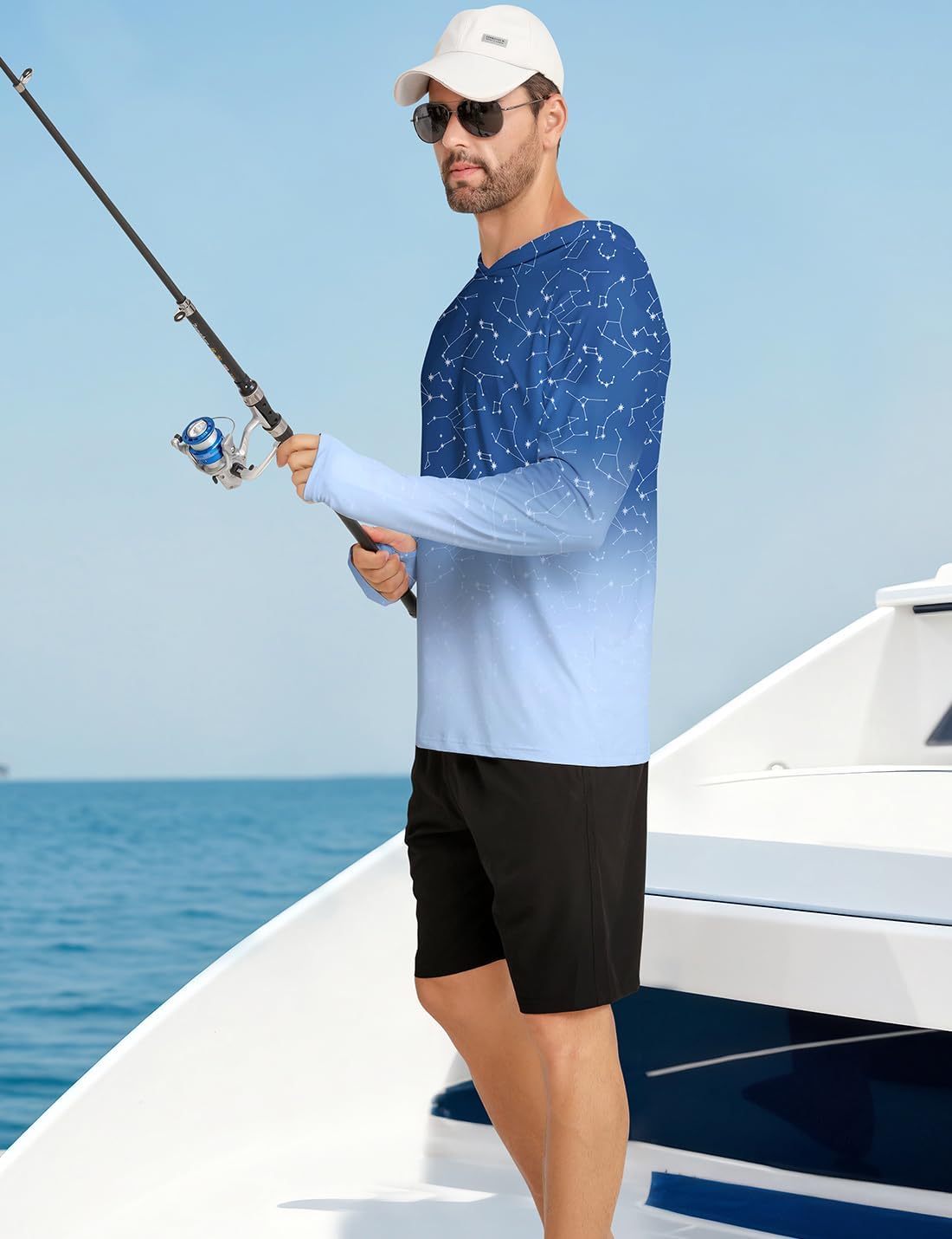 iCKER Men's Sun Protection Hoodie Shirt UPF 50+ Rash Guards Long Sleeve SPF UV Fishing Running Swimming Outdoor Shirts - Image 3