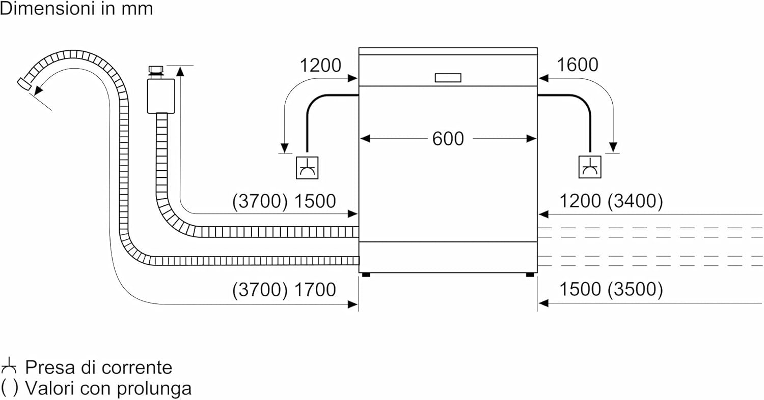 Bosch Elettrodomestici SGV2ITX22E Serie 2, Lavastoviglie a scomparsa totale, 60 cm [Classe di efficienza energetica E]