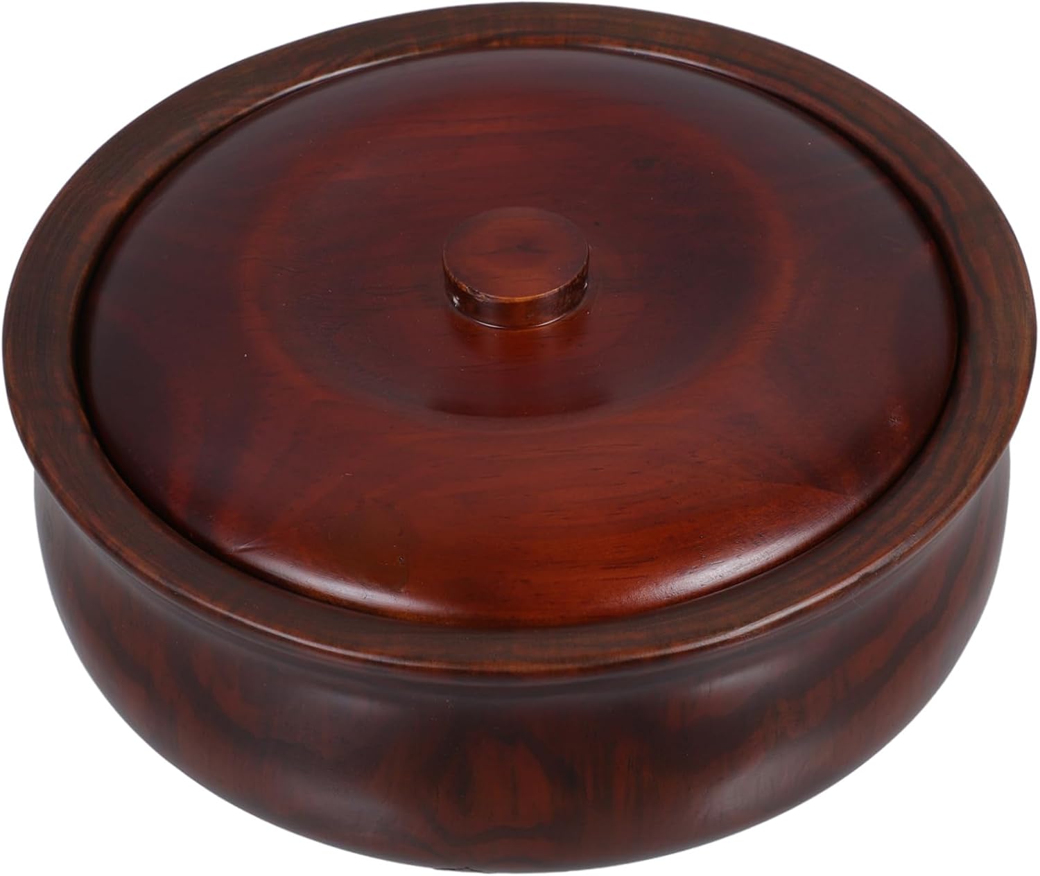 Wooden Snacks Bowl with Cover Lightweight Food Holder Retro Style Fruit and Snack Box for Home and Store Use Easy to Clean Design