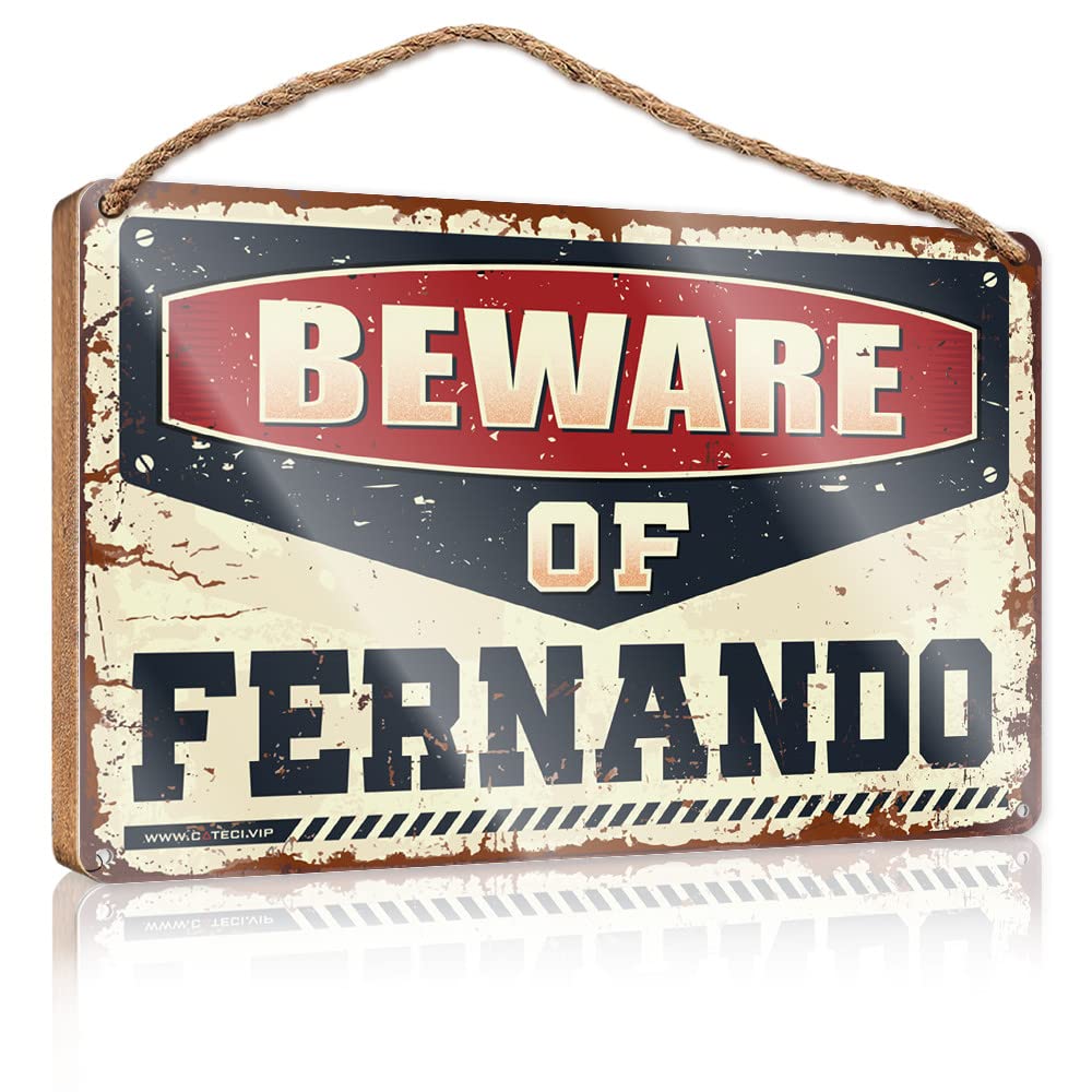 DTHA Holiday Porch Sign Beware Of Fernando Wooden Sign Western Home Decor Holiday Porch Sign(20X30CM)