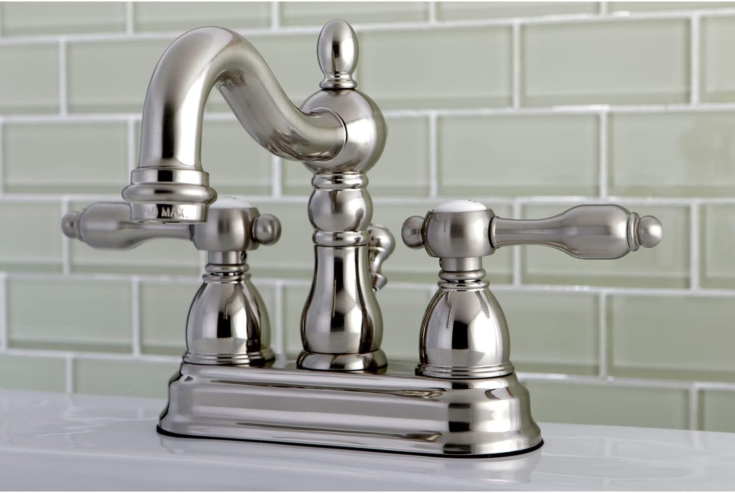 Kingston Brass KB1605TAL Tudor 4 Inch Centerset Lavatory Faucet With ABS/Brass Pop-Up, Oil Rubbed Bronze, 4-3/4 inch in Spout Reach, Oil Rubbed Bronze
