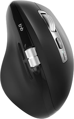 T’nB Souris Infinite Pro – Souris sans Fil Rechargeable, Molette Débrayée et Molette Latérale, Défilement Ultra-Rapide, Double Connexion Bluetooth et Dongle USB, Compatible Windows/MacOS – Noir