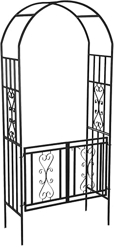 Miniatura 10 de SCENDOR Arcos de jardín, cenadores curvados de metal duradero, plantas de hierro enrejado, uso para jardín al aire libre, cenador, plantas