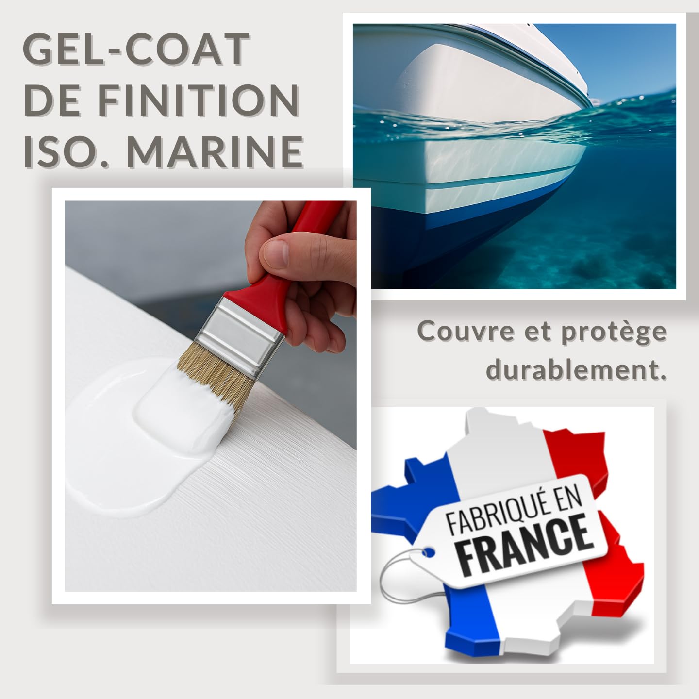 Gel Coat 5kg pour Bateau Fibre de Verre + catalyseur