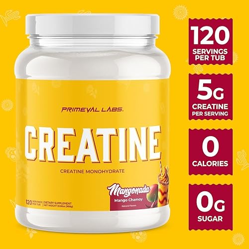 Miniatura 4 de Primeval Labs Monohidrato de creatina  Recuperación muscular + constructor para hombres y mujeres  Suplementos de entrenamiento fáciles de mezclar