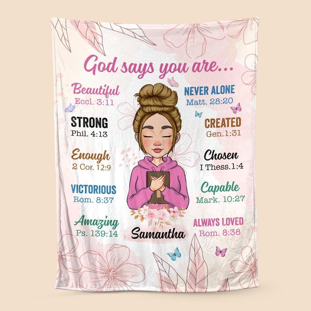 God Says You Are Personalized Blanket Best Gift for Mom