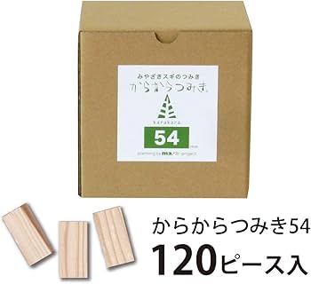 Amazon | からからつみき54 (9×27×54mm) 120ピース入 知育玩具 国産 無