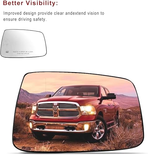 Miniatura 2 de 68050299AA - Espejo retrovisor con calefacción lateral derecho para Dodge Ram 1500 2500 2009-2018  Espejo lateral Ram 1500 con soporte trasero