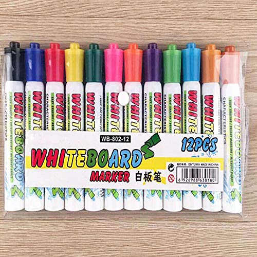 6 Whiteboardstiften – Uitwisbaar, Geurarm, Fijne Punt, Set Met Zwart, Blauw En Rood
