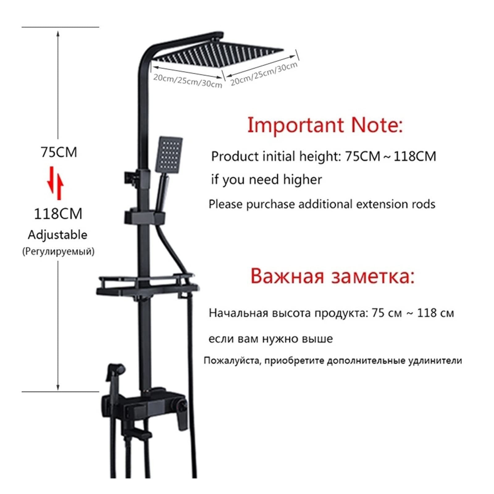 Cyfrowy zestaw prysznicowy z deszczownicą, regulowana kolumna prysznicowa z termosem, regulacja temperatury, nowoczesne wyposażenie łazienkowe dla luksusowego spa