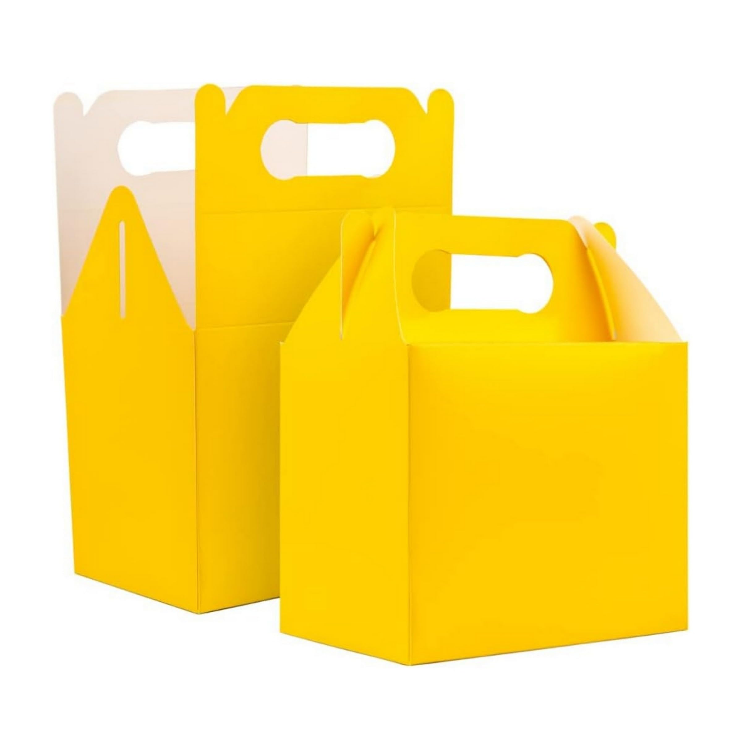 SHATCHI 20Pcs Yellow Party Food Lunch Boxes Takeaway Containers 14x12x10 cm - Meal Treat, Candy, Cookie, Toys, Cake Packing for Kids Birthday, Wedding, Catering Events, Picnics Party Bags