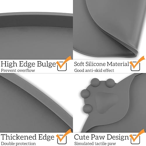 Miniatura 5 de KPWACD Mantel individual para mascotas para perros y gatos, tapete de silicona impermeable para cuenco de alimentación para perros que evita el