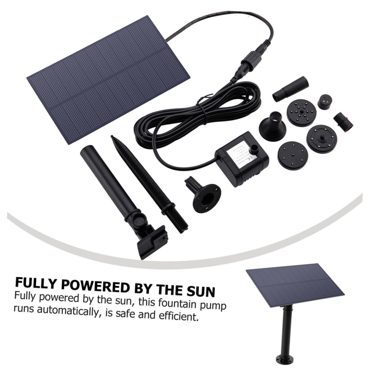 Pompa Solare Automatica Per Acqua Vasca Per Uccelli Fontana Per Laghetto Facile Da Installare e Pulire.