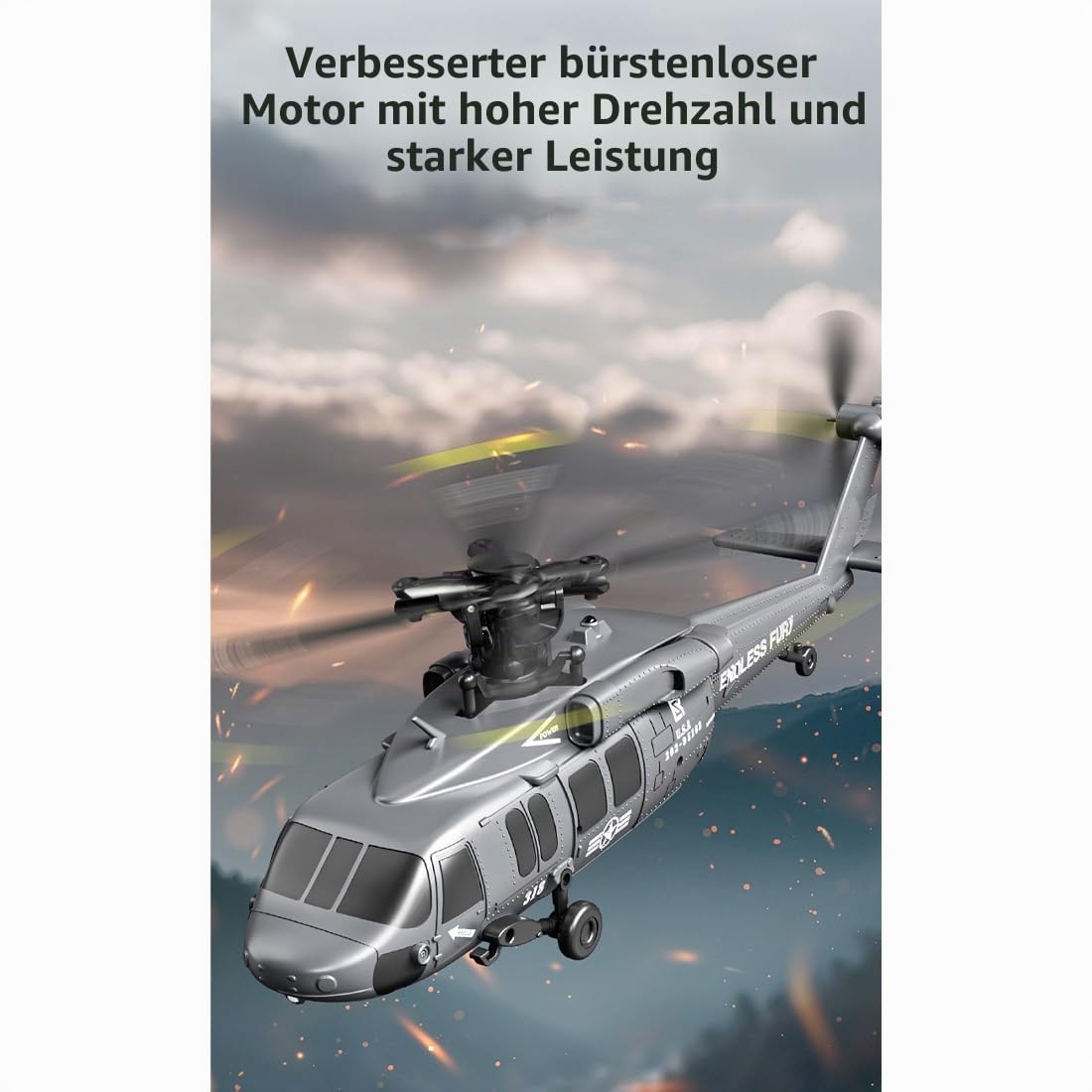 UH-60 2,4 GHz 5-Kanal Flybarless-Modellhubschrauber Mit Barometrischer Höhenhaltung, Optischer Positionsbestimmung EIN-Tasten-Flug In Rückenlage (RTF)