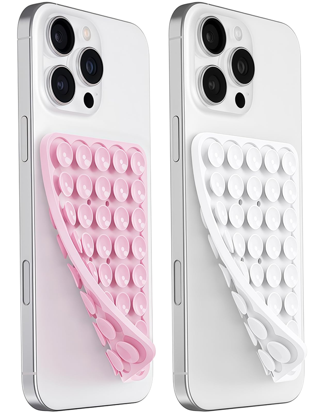 JingJinYY Anteel 2 Pack Double Sided Silicone Suction Cup Phone Case Mount, Hands-Free Strong Grip Silicon Phone Holder for Selfies and Videos, Non