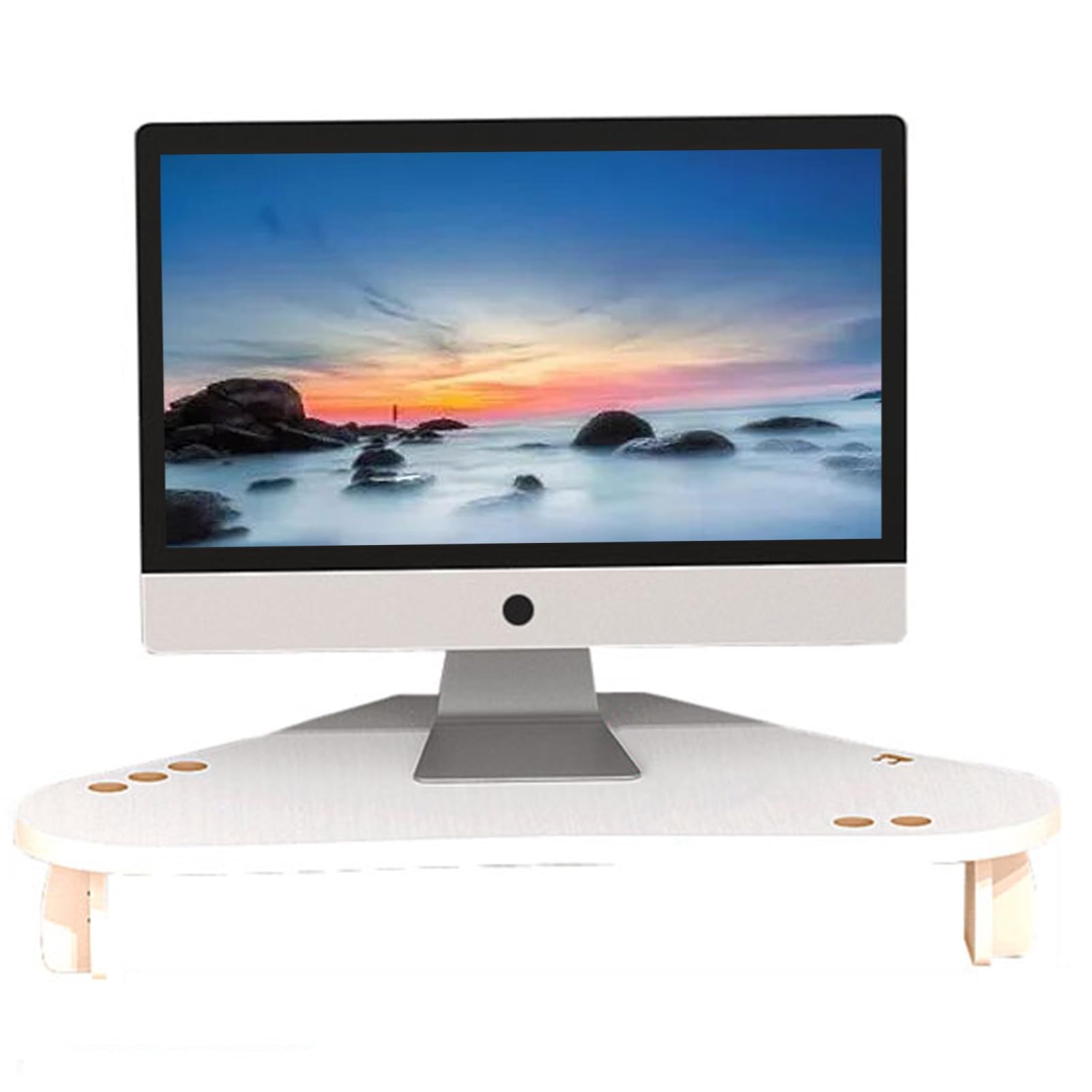 Support d'angle blanc pour moniteur et meuble écran PC de bureau