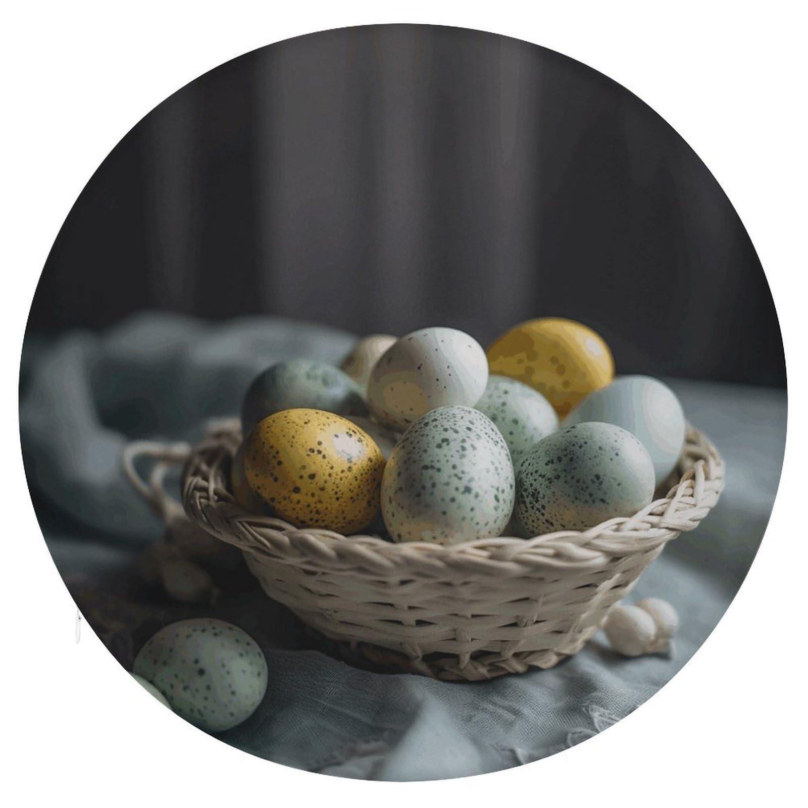 FekiLoot Easter Egg Basket Circle Cushion Memory Foam Chair Pad Soft Warm Floor Cushions Reversible Seat Cushion Pads with Zipper for Indoor Outdoor Kitchen Dining Office