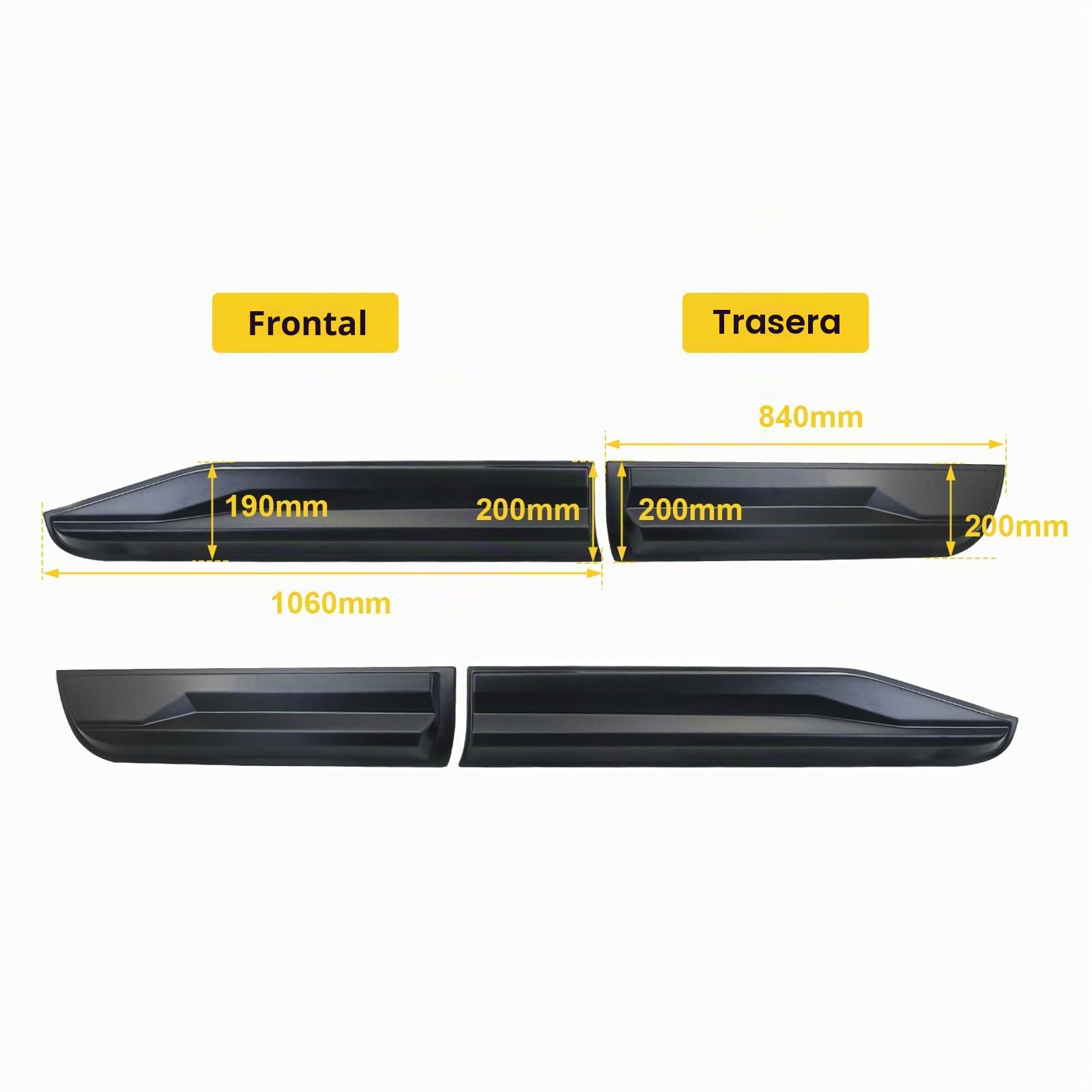 Fenders Molduras Laterales para Ford Ranger T9 2023-2024-2025 Wildtrak XL XLT Limited Platinum ABS Revestimiento de carrocería de Puerta Lateral
