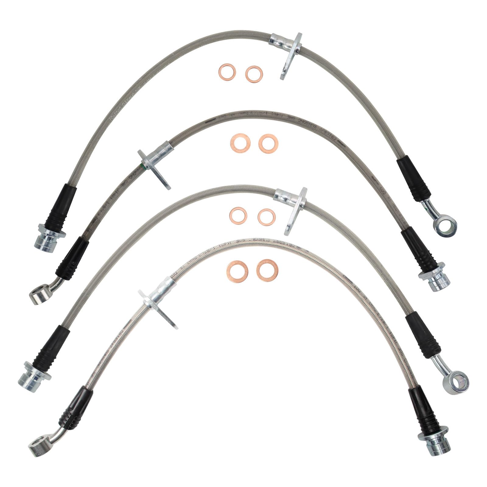 TRQ Performance Front &amp; Rear Brake Hose Set