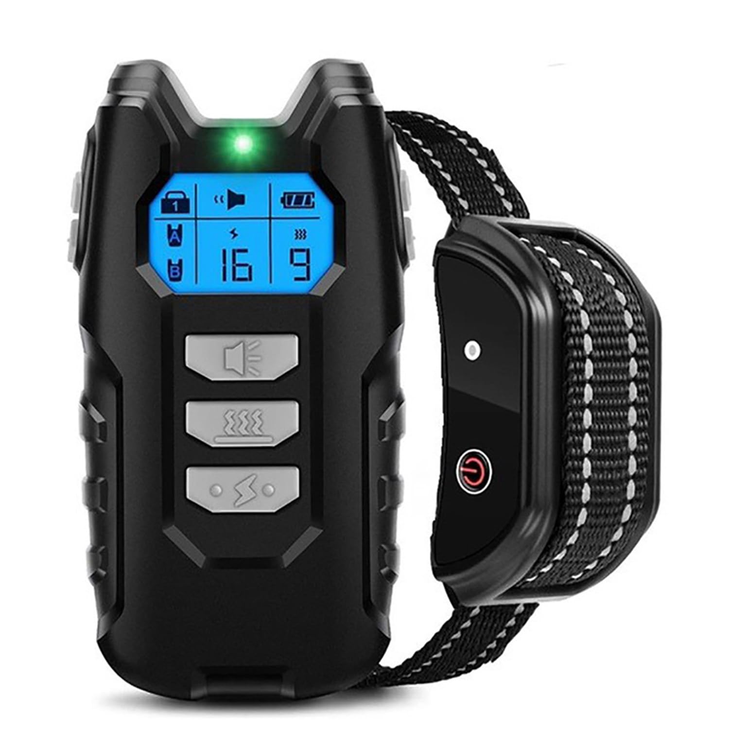 DJXIK Dog Training Collar Remote Control Dog Training Collar Rechargeable Training Collar with Strong Vibration, Beep, Waterproof Dog Collar, 300 Meters Remote Range, Adjustable Vibration Levels,B