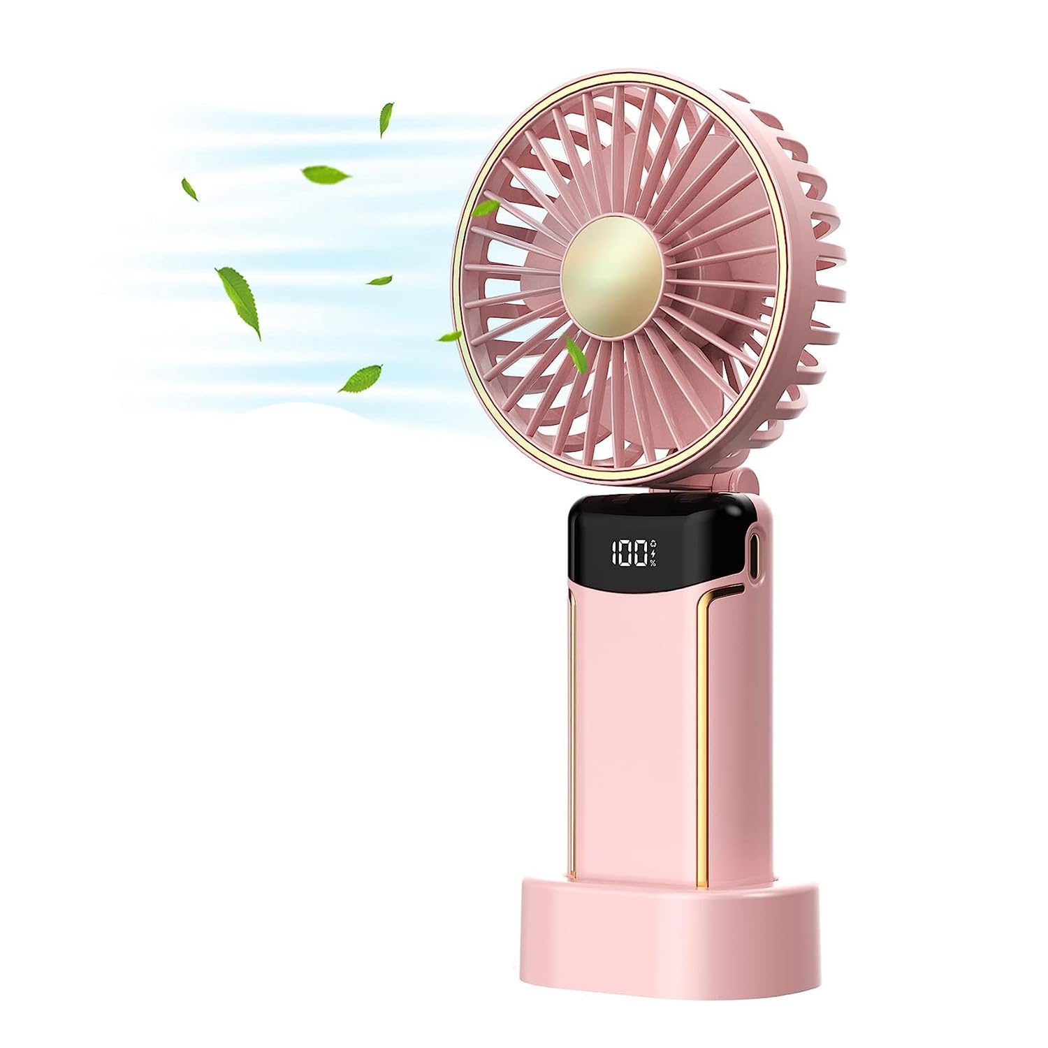 Mini ventilateur portable rechargeable par USB avec 8 à 20 heures d'autonomie, format de poche compact, idéal pour une utilisation en extérieur et en intérieur
