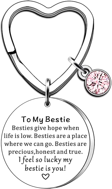 AMZQ Bestie Gifts Bestie Keyring Bestie Birthday Christmas Gifts for Women