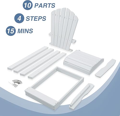 Miniatura 5 de Psilvam Silla alta Adirondack, taburetes de bar de madera de polietileno para exteriores con reposabrazos anchos, silla de patio de soporte de 350