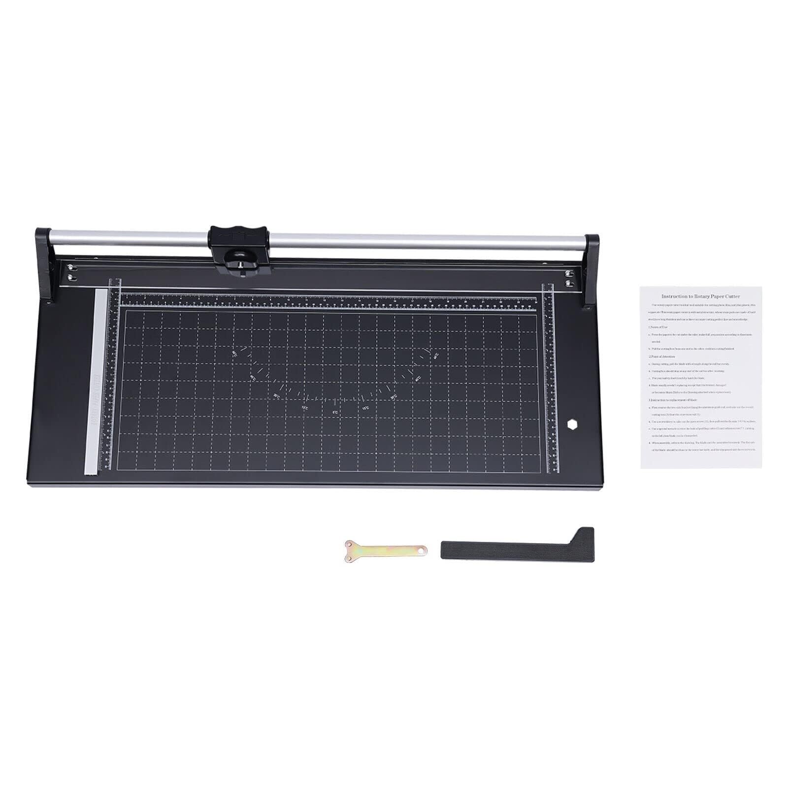 Taglierina per carta da 61 cm per A3, A4 e A5, in metallo, rotante, grande, manuale, affilata, con righello di posizionamento magnetico con mobilità