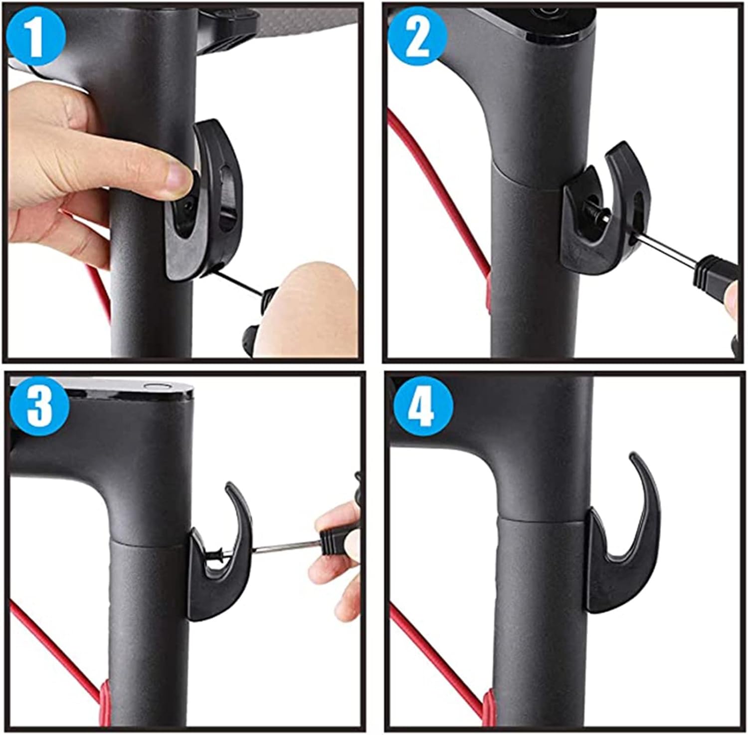 Portable Electric Scooter Hook Fit for Xiaomi Fit for Mijia Fit for M365/Pro Scooter Front Hook Scooter Accessories Plastic Carrying Hook Hanger (Color : Rojo)