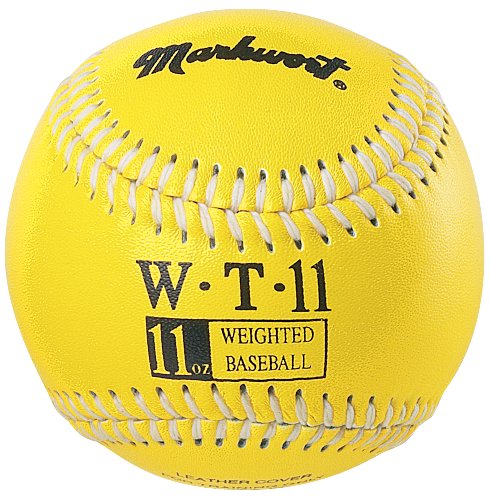 Markwort Weighted 9-Inch Baseballs-Leather Cover (Individually Boxed), Yellow