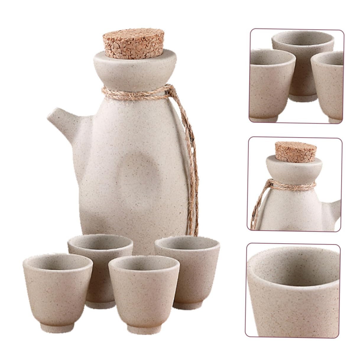 DOITOOL Set per Sakè Giapponese 1 Bottiglia 300ml 4 Tazze 50ml