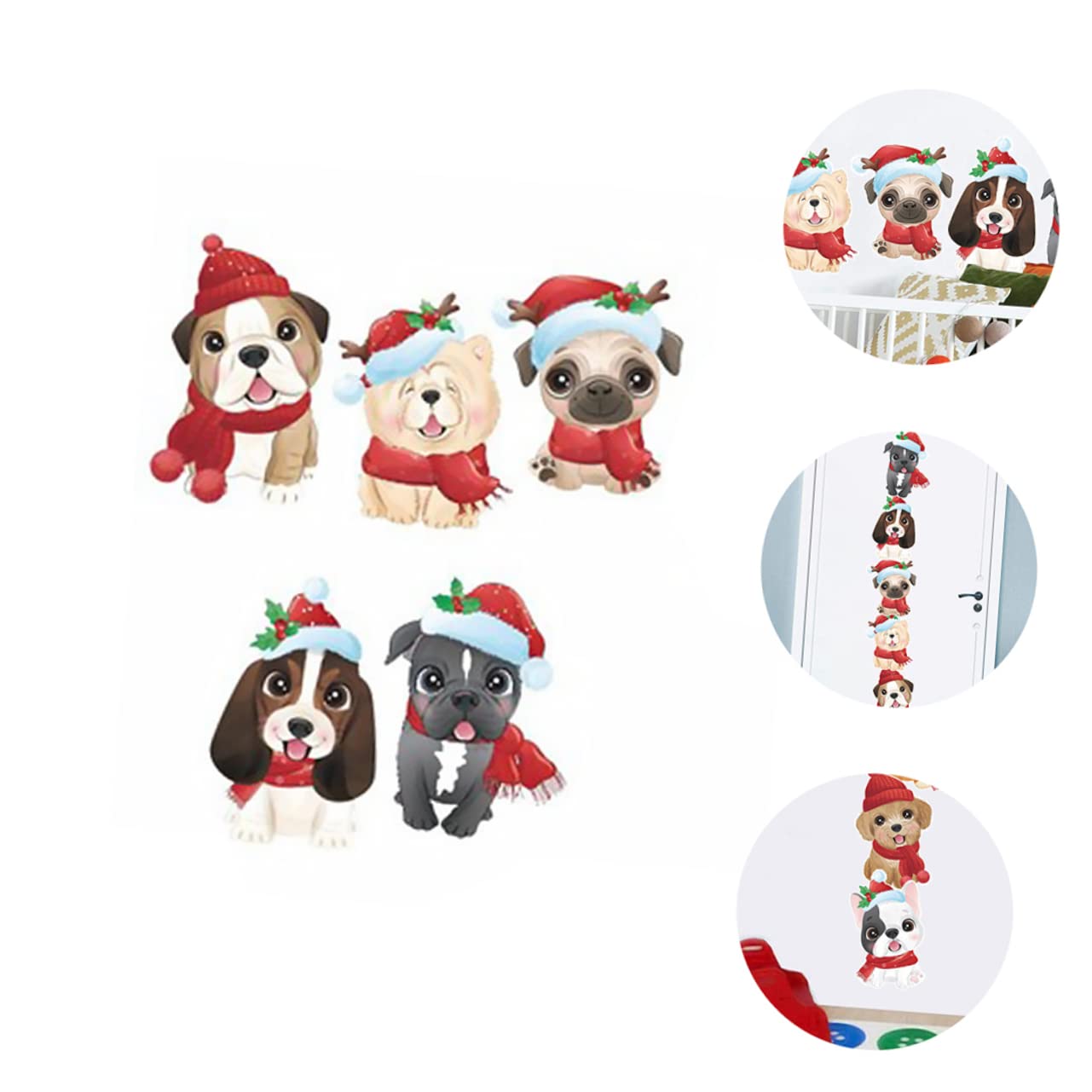 ULTECHNOVO 5 Fogli Adesivi Natalizi Murali per Decorazioni Rimovibili per Finestre con Festivi Facili da Applicare e Spostare Atmosfera per Natale