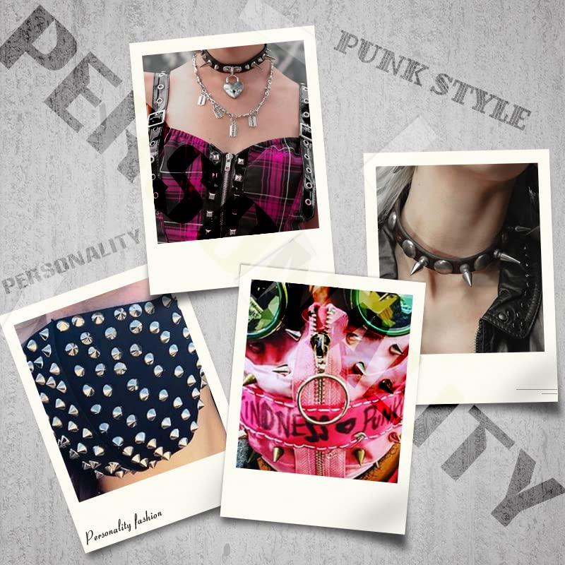 Juego de remaches de botones punk, tachuelas cónicas para ropa, manualidades DIY, remaches de ropa Punk geniales para artesanía de cuero hecha a mano-10-20 color metal