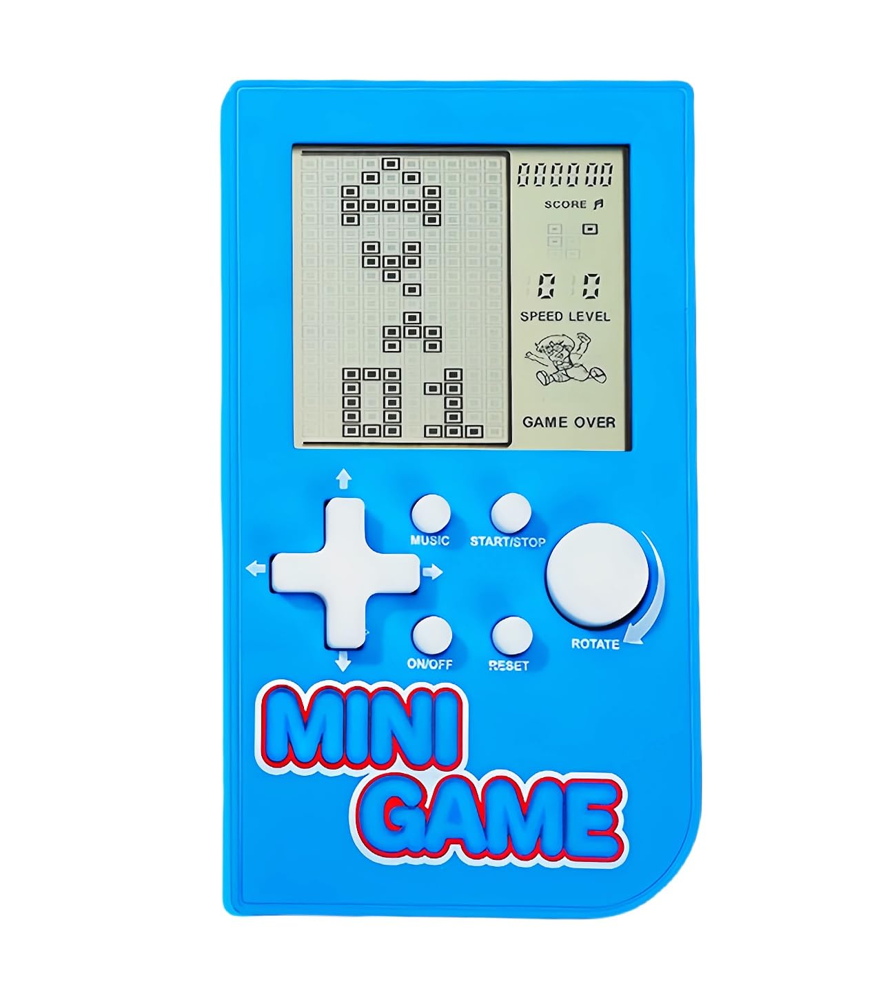 CZT Mini Puzzle Block Game Console Built-in 26 Retro Brick Games Travel/Indoor/Outdoor Leisure Handheld Game Console Portable Electronic Games Children/Students/Teens Toys (Blue)