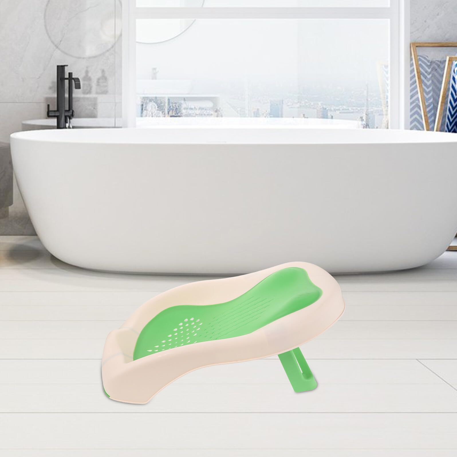 UPKOCH Badewannensitz für Junge Mädchen Rutschfester Unterseite Sitz und Liegeposition Tragbar und Leicht Erhöhte Position für Hygiene Erleichtert Eltern das Baden