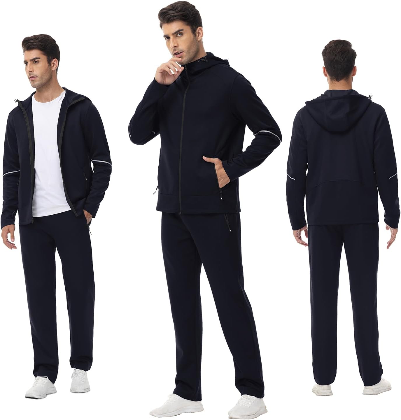 Gopune Men's Tracksuit 2 Pieces Set Hoodie Sweatsuits Full Zip Athletic Jogging Suits Long Sleeve Casual Sports Outfits