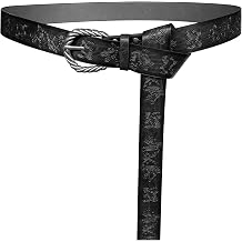 HiiFeuer Viking Fenrir Embossed Faux Leather Buckle Belt, Medieval Knight Belt