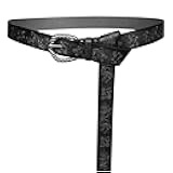Viking Fenrir Embossed Faux Leather Buckle Belt, Medieval Knight Belt