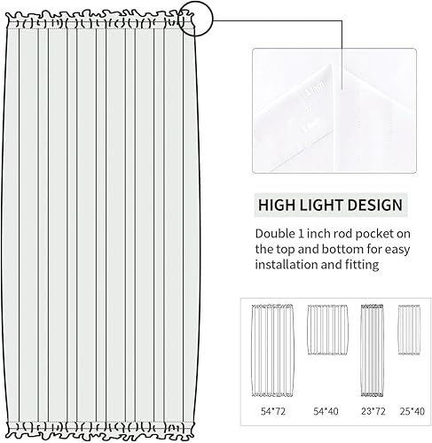 Miniatura 501 de DWCN Cortinas para puerta francesa: cortina térmica con bolsillo para barra para puertas con ventana de cristal, puertas de cocina y patio