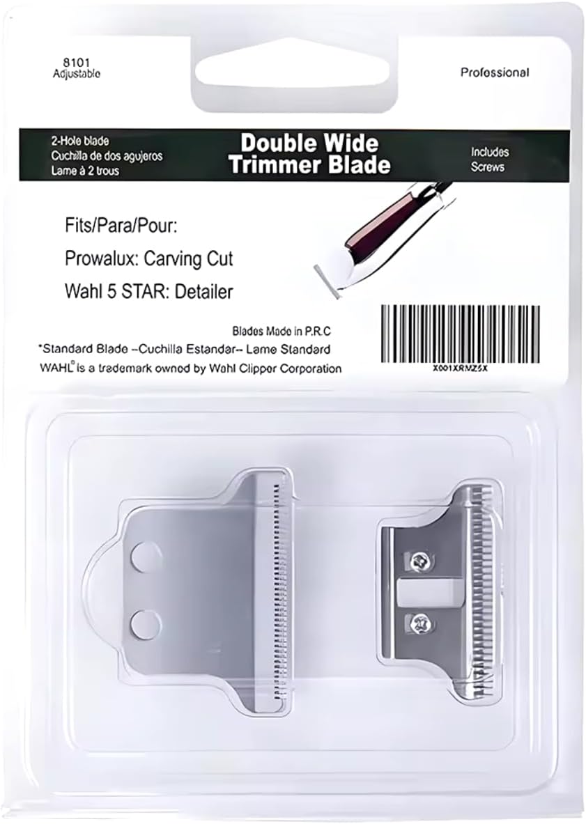 TB-PRO Detailer Trimmer Blade | Professional Adjustable | T-Wide | Sharp Replacement Blade | for Wahl 2215 | 8081 (Silver)