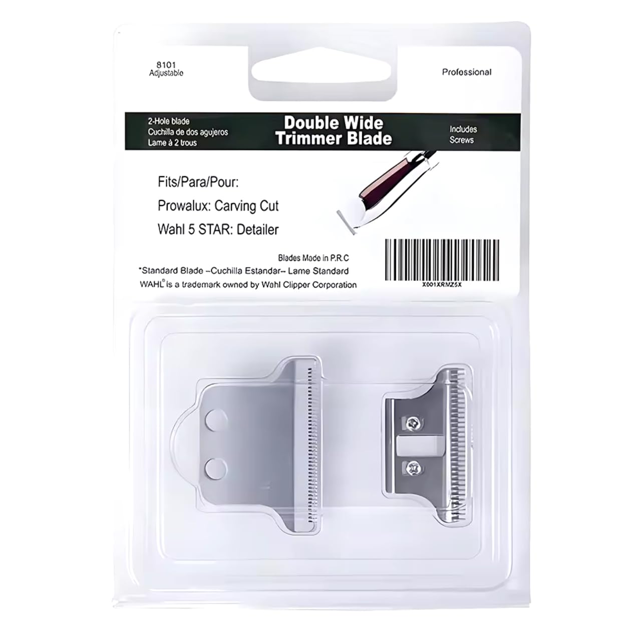 Detailer Trimmer Blade | Professional Adjustable | T-Wide | Sharp Replacement Blade | for Wahl 2215 | 8081 (Silver)