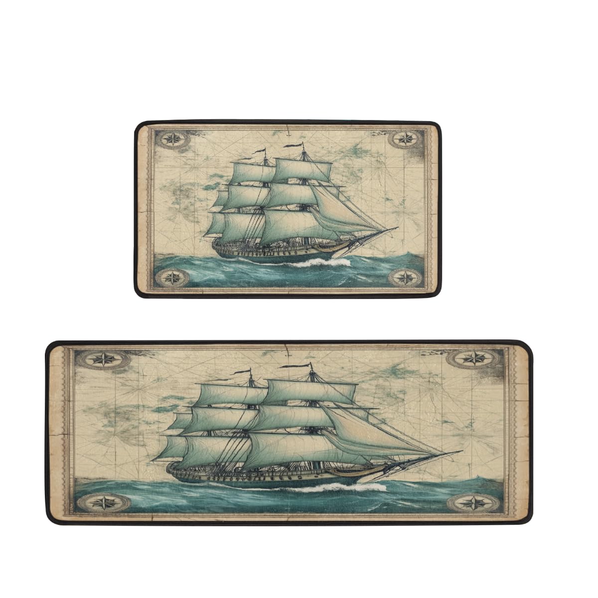 Alfombrillas de cocina vintage náuticas antideslizantes para decorar tu fregadero