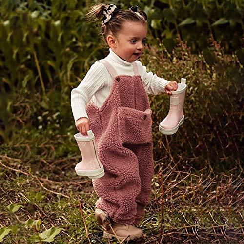 Printasaurus Girls Pants 3-4 Years Toddler Kids Baby Girl Boys Solid Flannel Suspender Pants Overalls Warm Winter
