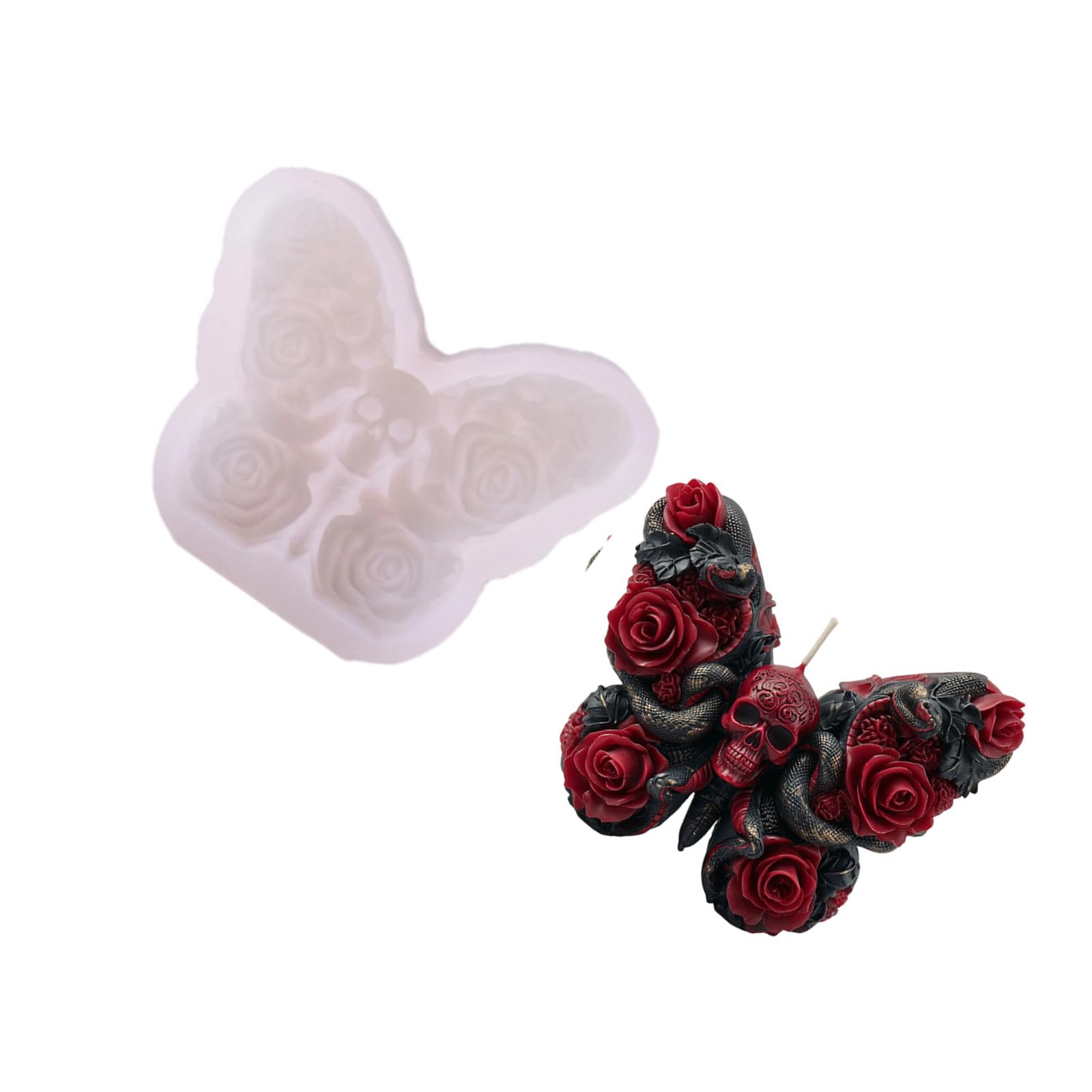 Kalttoy Rose Skull Halloween Mold For Making, Silicone Candled Mold Epoxy Resin Casting Diys Craft, Soap Resin Ornament