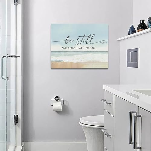 Miniatura 5 de Arte de pared cristiano grande con texto en inglés «Be Still and Know That I Am Gods» («Be Still and Know That I Am Gods») para decoración de pared,