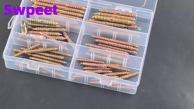 Image of Swpeet 80Pcs 6 Sizes M6 M8 Color Zinc Double Head Ended Screws Assortment Kit, Double Ended Screws, Wood Dowel Screw, Self Tapping Threaded Bolts Hanger Bolts for Woodworking Furniture Connecting