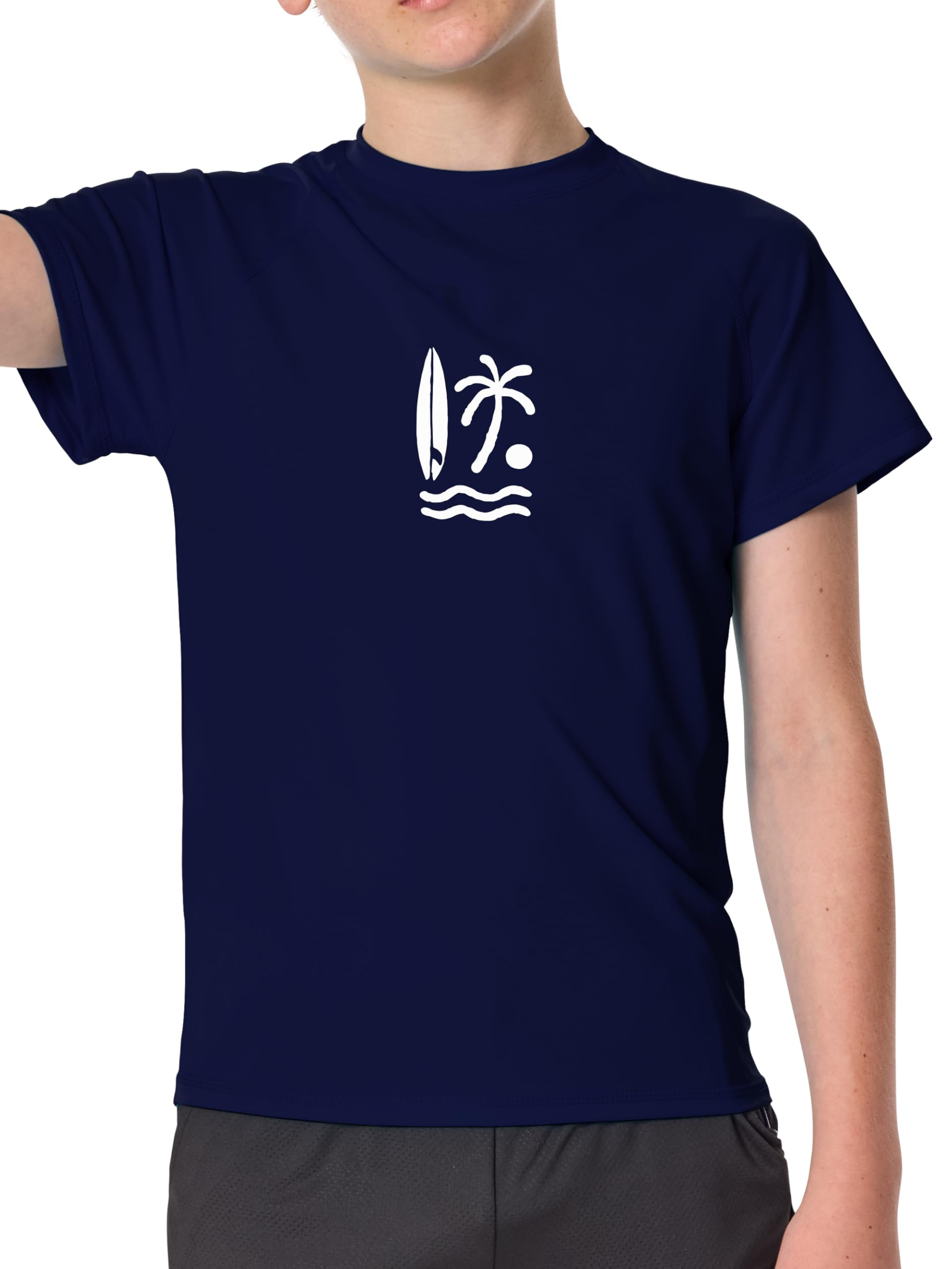 IHU Kinder UV Shirt UPF 50+ Jungen Badeshirt Schwimmshirt | UV-Schutz, Weich Und Bequem, Schnelltrocknend, Leicht Und Atmungsaktiv, Ideal Für Outdoor- Und Wasseraktivitäten