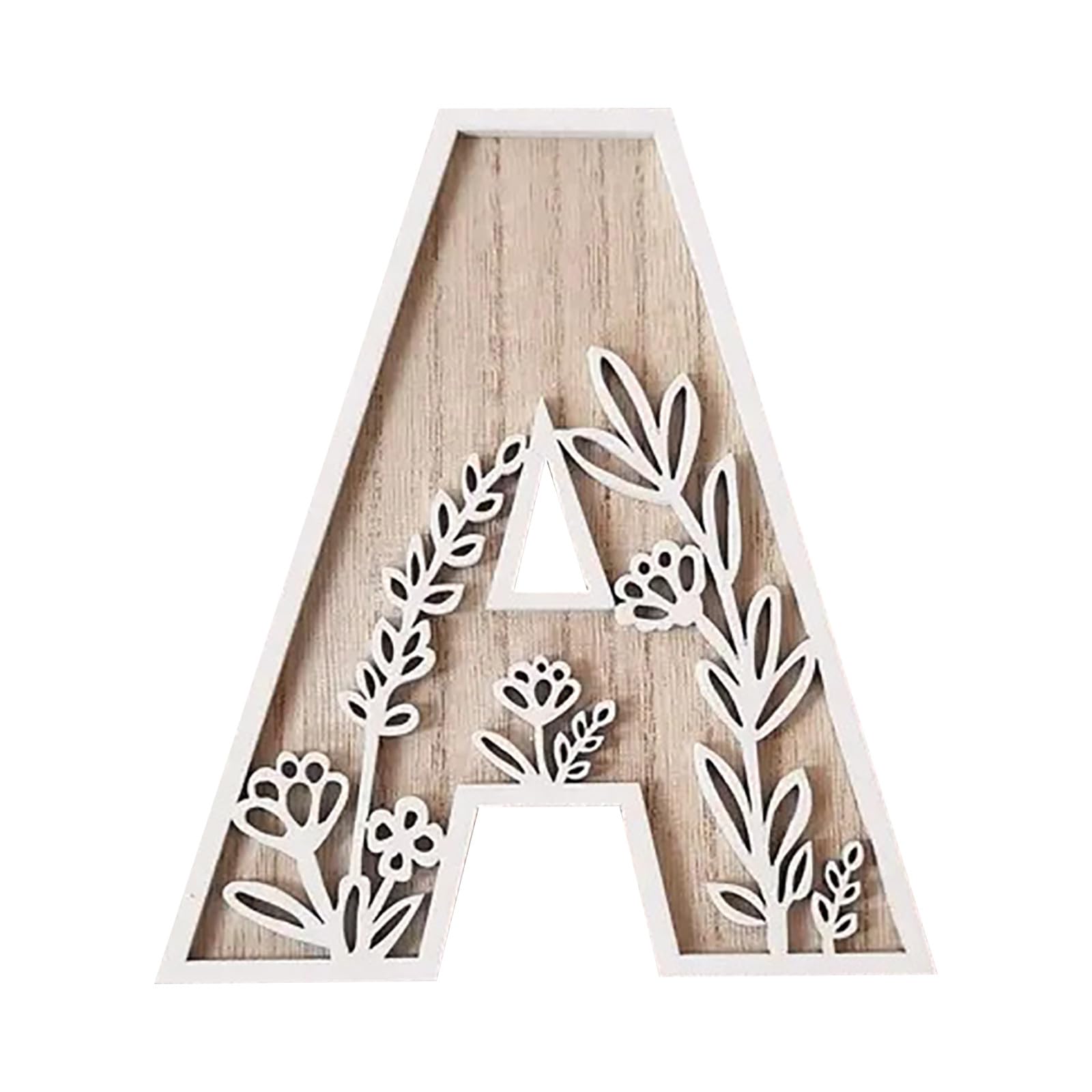 5 pouces Lettres en bois non finies pour travaux manuels, décoration d'alphabet à peindre pour la chambre des enfants, mariage, maison et panneaux de nom personnalisés (26 lettres A-Z et &) (A)