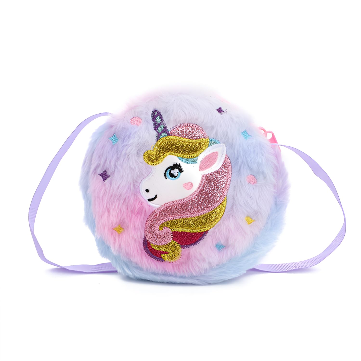 Girls Sparkly Unicorn Plush Shoulder Bag for Girls crossbody bag