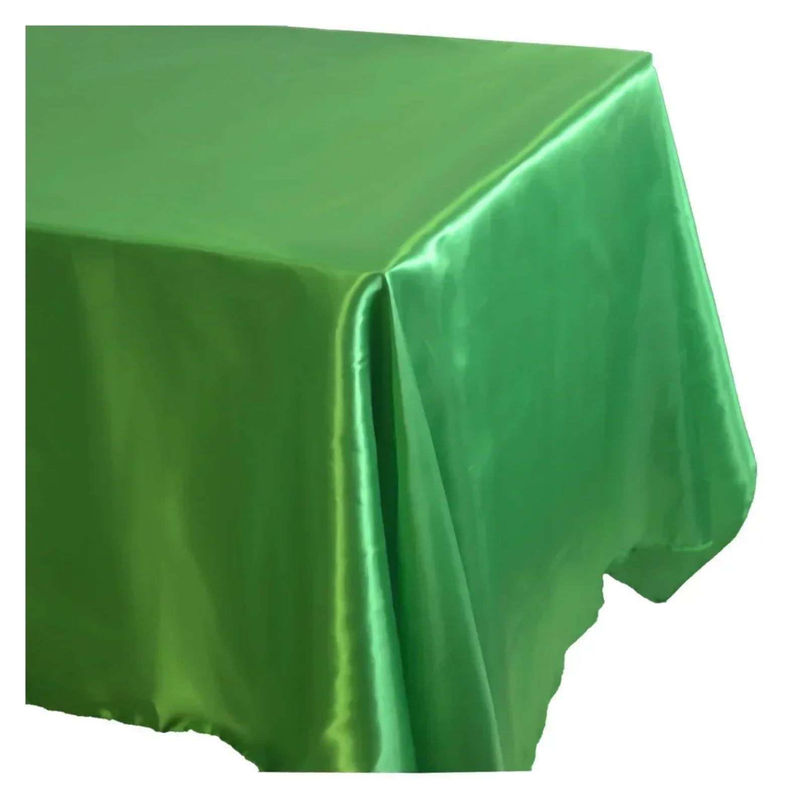 LOPJGGYF 145x180cm Rectangle Satin Tablecloth Overlays Wedding Mariage Party Decoration Restaurant Dining/Coffee Table Cloth for Wedding Banquet Party Events(Green,145x180cm-57x71inch)